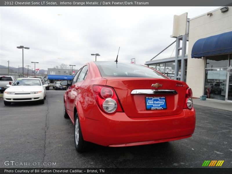 Inferno Orange Metallic / Dark Pewter/Dark Titanium 2012 Chevrolet Sonic LT Sedan