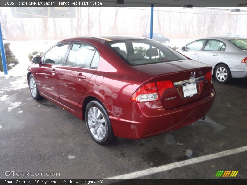 Tango Red Pearl / Beige 2009 Honda Civic EX Sedan