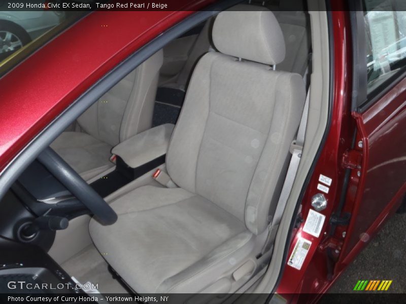 Tango Red Pearl / Beige 2009 Honda Civic EX Sedan
