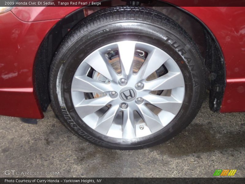 Tango Red Pearl / Beige 2009 Honda Civic EX Sedan