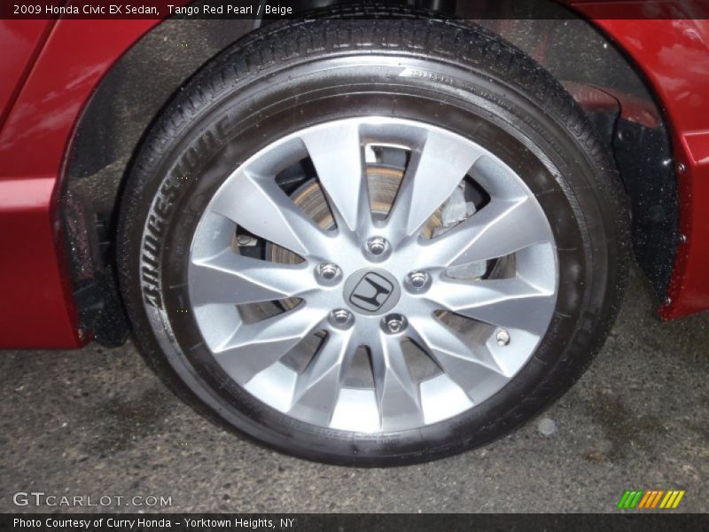 Tango Red Pearl / Beige 2009 Honda Civic EX Sedan