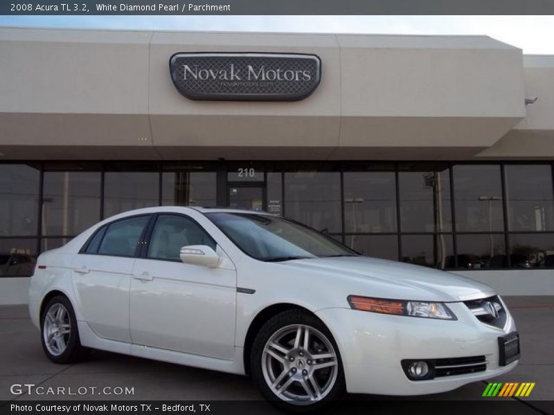 White Diamond Pearl / Parchment 2008 Acura TL 3.2