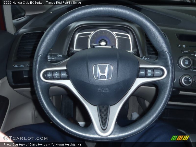 Tango Red Pearl / Beige 2009 Honda Civic EX Sedan
