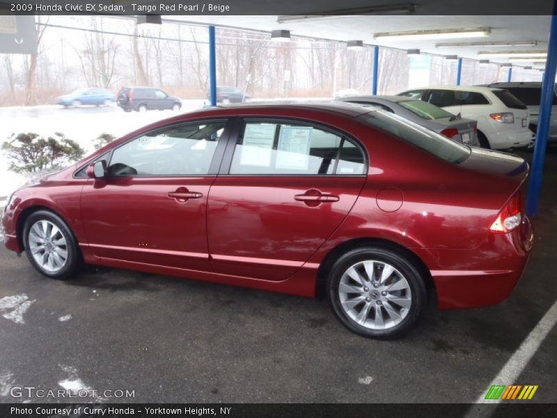 Tango Red Pearl / Beige 2009 Honda Civic EX Sedan