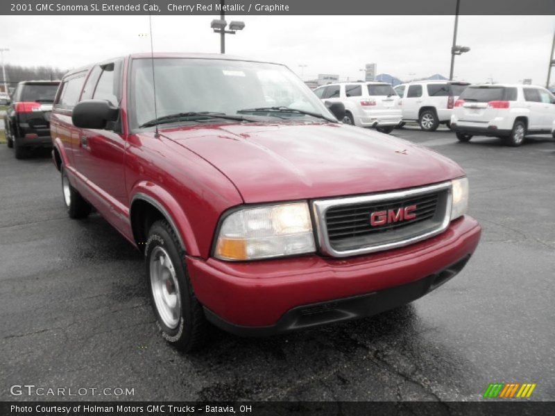 Cherry Red Metallic / Graphite 2001 GMC Sonoma SL Extended Cab