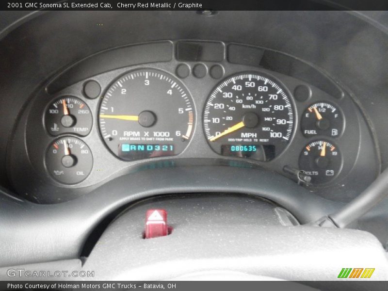 Cherry Red Metallic / Graphite 2001 GMC Sonoma SL Extended Cab