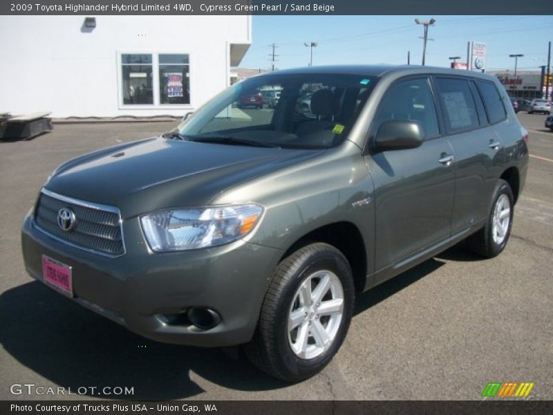 Cypress Green Pearl / Sand Beige 2009 Toyota Highlander Hybrid Limited 4WD