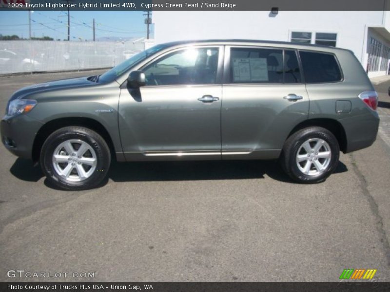 Cypress Green Pearl / Sand Beige 2009 Toyota Highlander Hybrid Limited 4WD