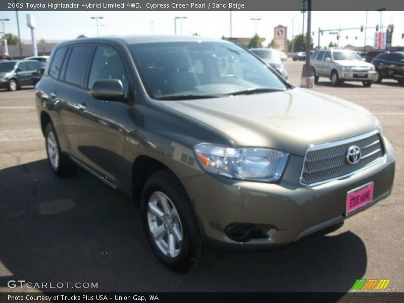 Cypress Green Pearl / Sand Beige 2009 Toyota Highlander Hybrid Limited 4WD