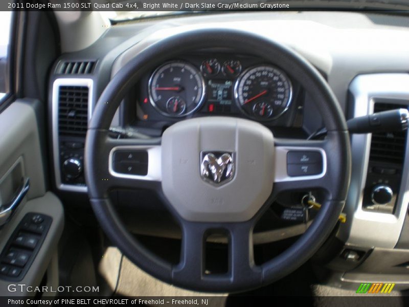 Bright White / Dark Slate Gray/Medium Graystone 2011 Dodge Ram 1500 SLT Quad Cab 4x4