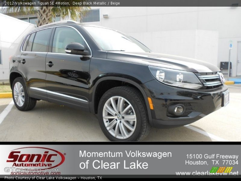 Deep Black Metallic / Beige 2012 Volkswagen Tiguan SE 4Motion
