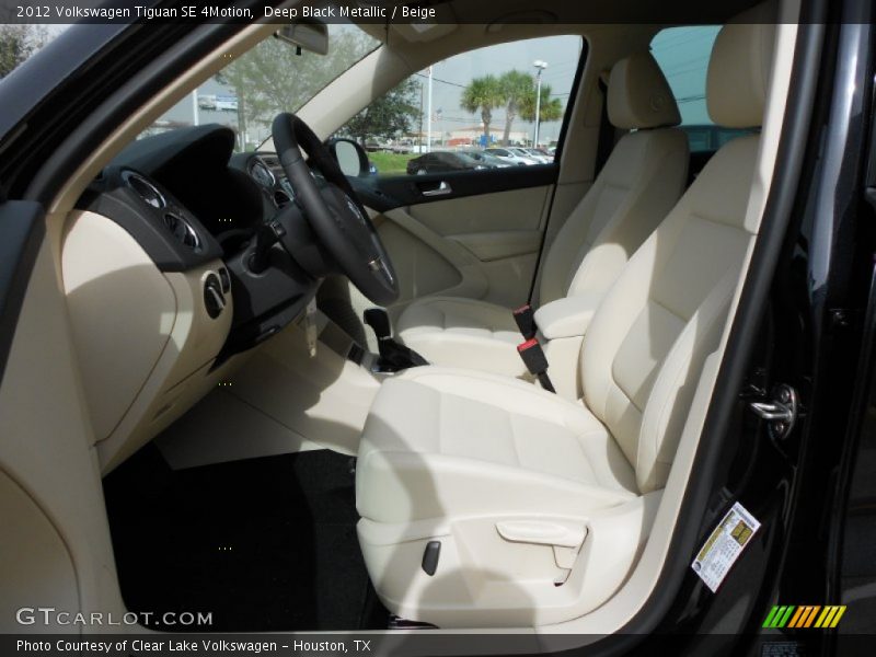 Deep Black Metallic / Beige 2012 Volkswagen Tiguan SE 4Motion
