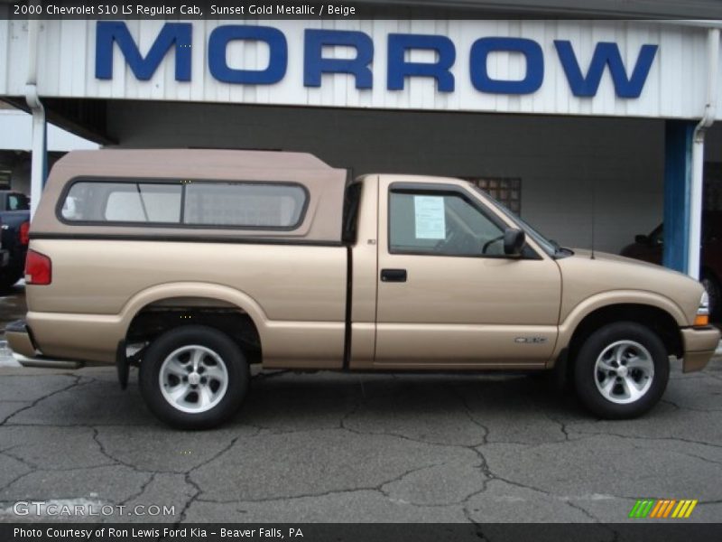 Sunset Gold Metallic / Beige 2000 Chevrolet S10 LS Regular Cab