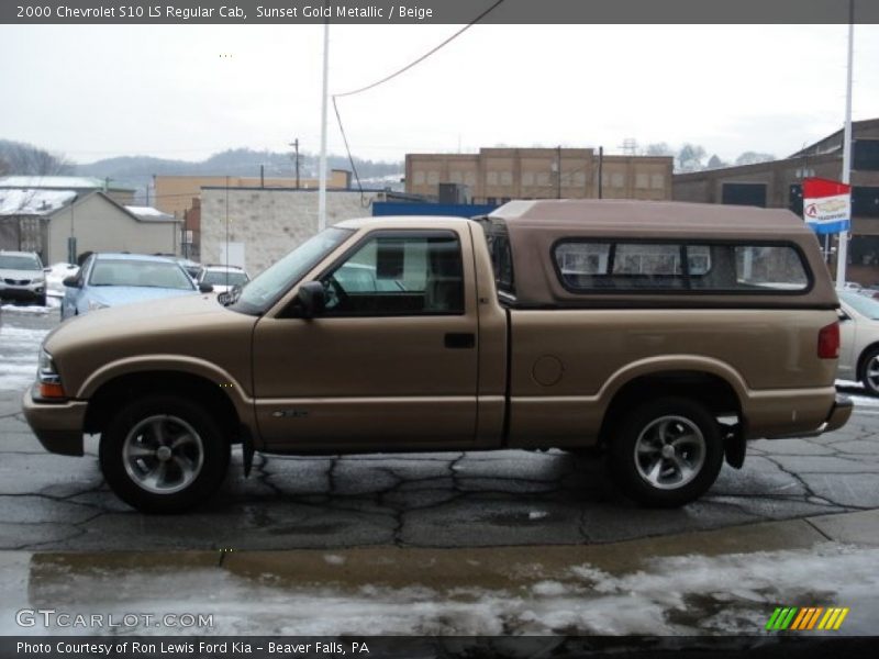 Sunset Gold Metallic / Beige 2000 Chevrolet S10 LS Regular Cab