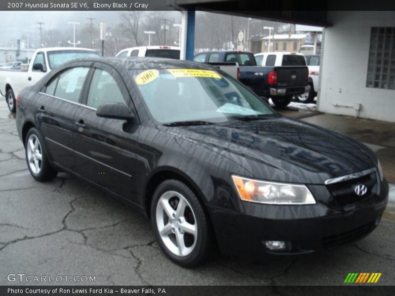 Ebony Black / Gray 2007 Hyundai Sonata SE V6