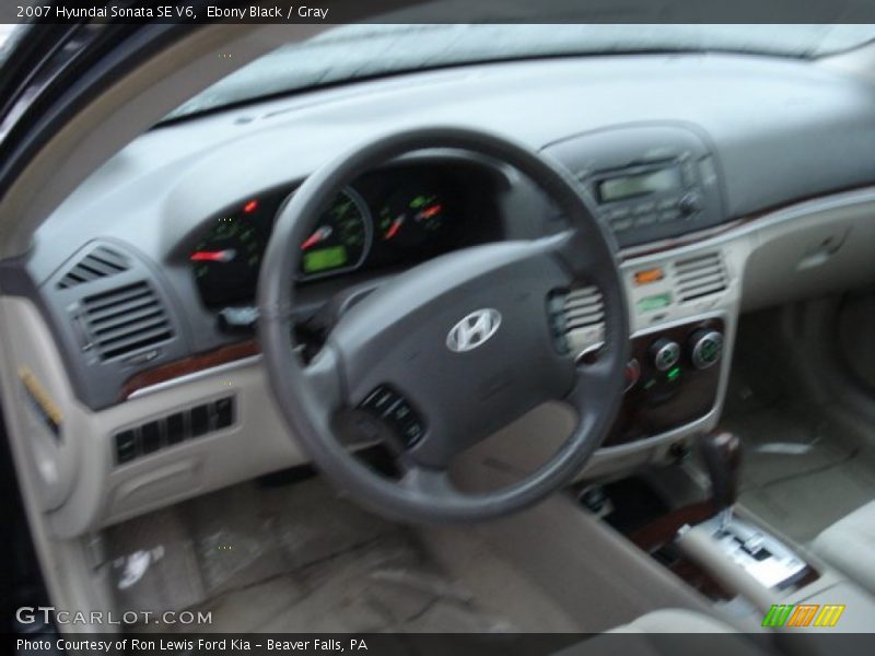 Ebony Black / Gray 2007 Hyundai Sonata SE V6