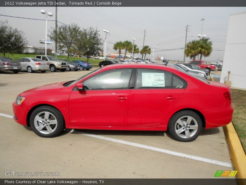 Tornado Red / Cornsilk Beige 2012 Volkswagen Jetta TDI Sedan