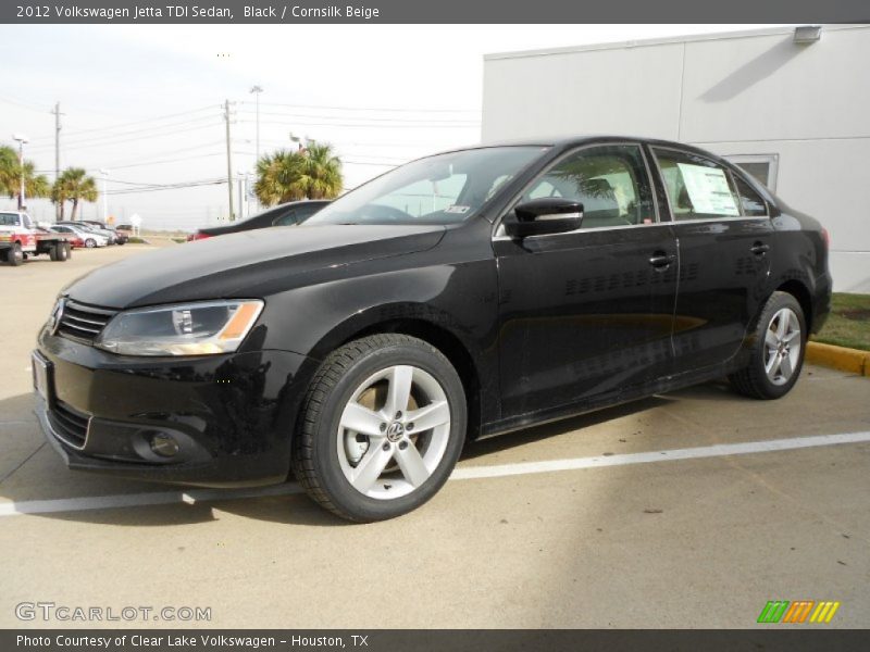 Black / Cornsilk Beige 2012 Volkswagen Jetta TDI Sedan