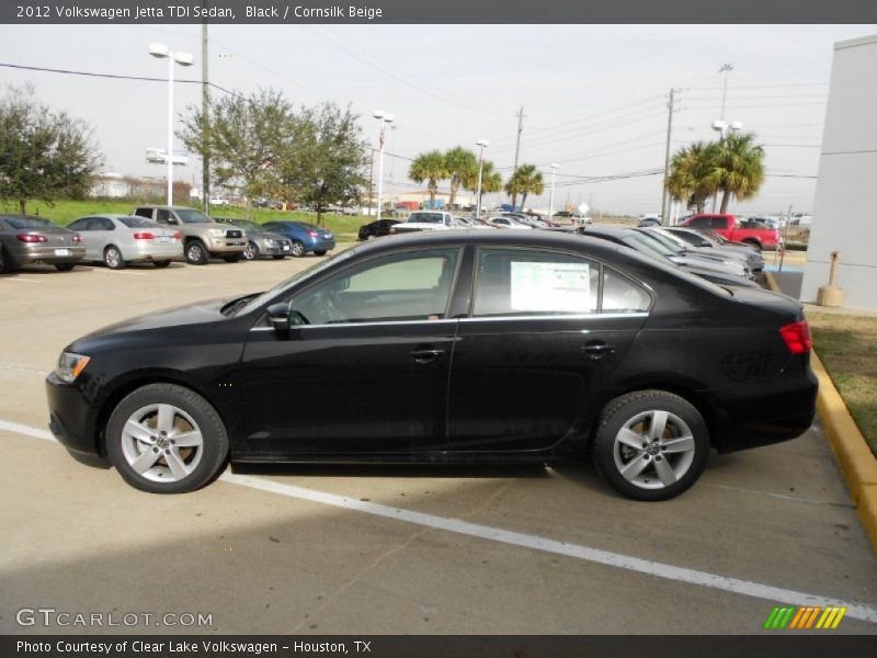 Black / Cornsilk Beige 2012 Volkswagen Jetta TDI Sedan