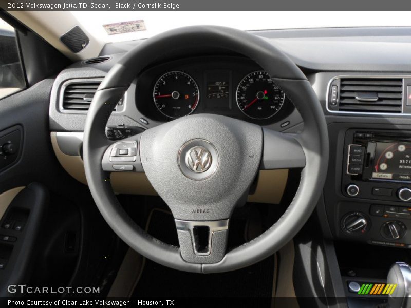 Black / Cornsilk Beige 2012 Volkswagen Jetta TDI Sedan
