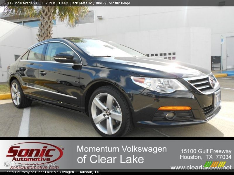 Deep Black Metallic / Black/Cornsilk Beige 2012 Volkswagen CC Lux Plus