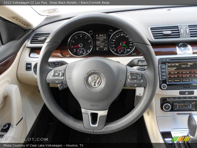 Deep Black Metallic / Black/Cornsilk Beige 2012 Volkswagen CC Lux Plus