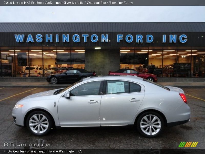 Ingot Silver Metallic / Charcoal Black/Fine Line Ebony 2010 Lincoln MKS EcoBoost AWD