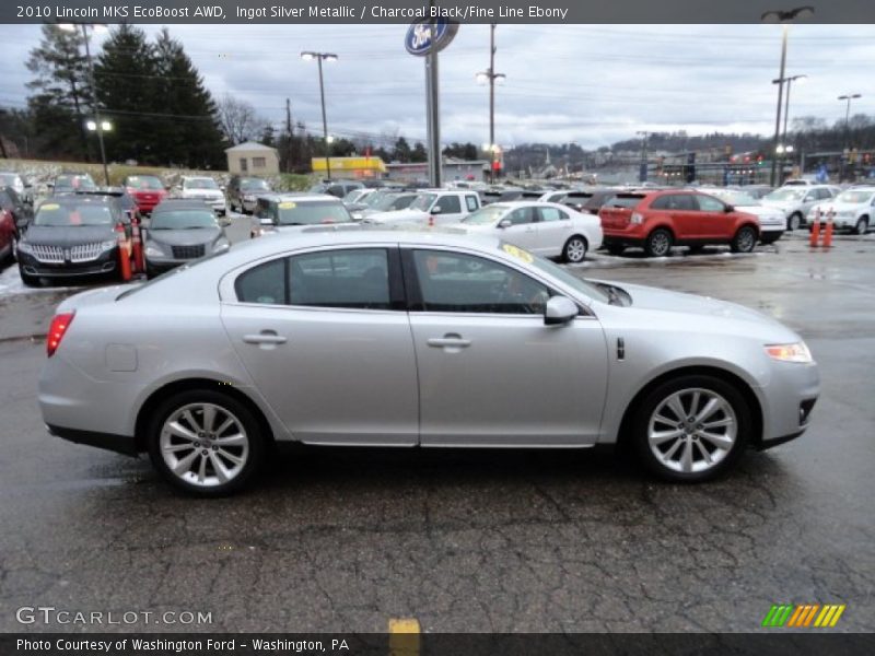Ingot Silver Metallic / Charcoal Black/Fine Line Ebony 2010 Lincoln MKS EcoBoost AWD