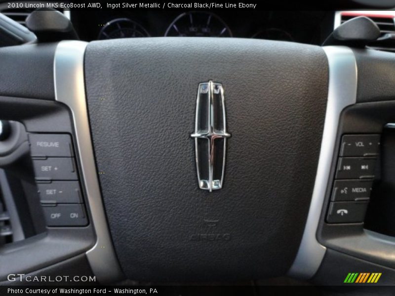 Ingot Silver Metallic / Charcoal Black/Fine Line Ebony 2010 Lincoln MKS EcoBoost AWD