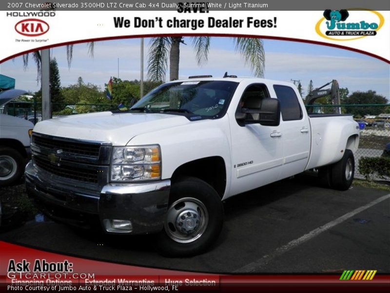 Summit White / Light Titanium 2007 Chevrolet Silverado 3500HD LTZ Crew Cab 4x4 Dually