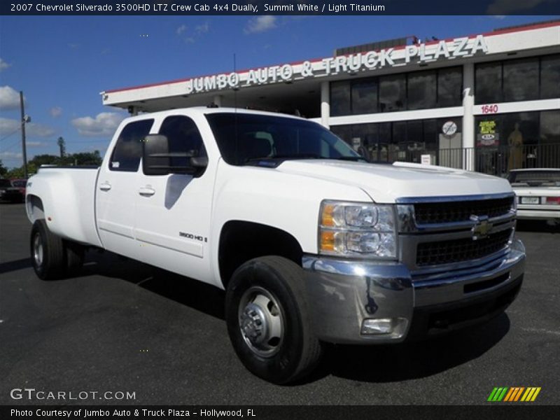 Summit White / Light Titanium 2007 Chevrolet Silverado 3500HD LTZ Crew Cab 4x4 Dually