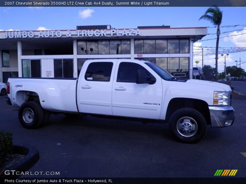 Summit White / Light Titanium 2007 Chevrolet Silverado 3500HD LTZ Crew Cab 4x4 Dually