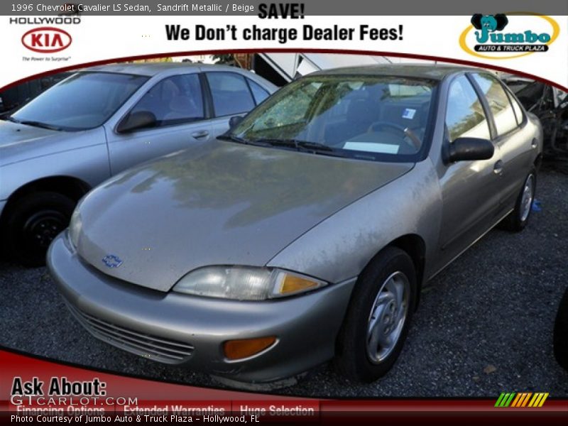 Sandrift Metallic / Beige 1996 Chevrolet Cavalier LS Sedan