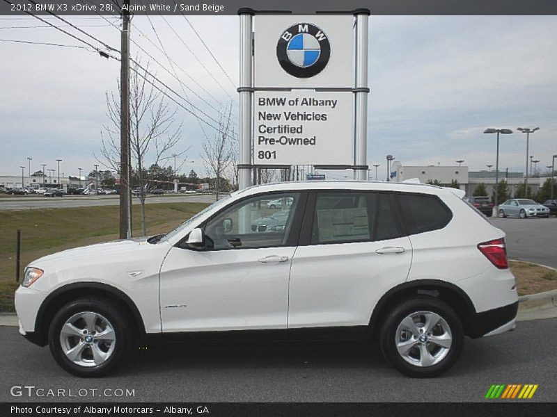 Alpine White / Sand Beige 2012 BMW X3 xDrive 28i