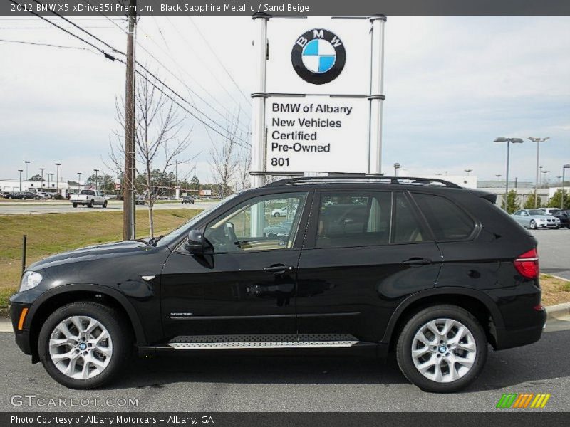 Black Sapphire Metallic / Sand Beige 2012 BMW X5 xDrive35i Premium