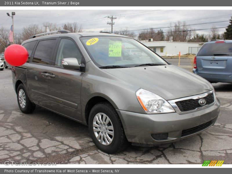 Titanium Silver / Beige 2011 Kia Sedona LX