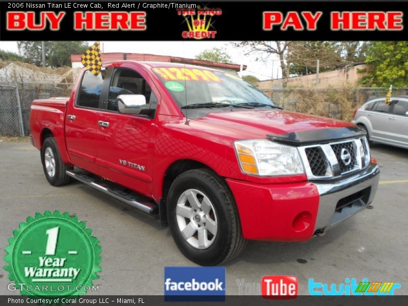 Red Alert / Graphite/Titanium 2006 Nissan Titan LE Crew Cab