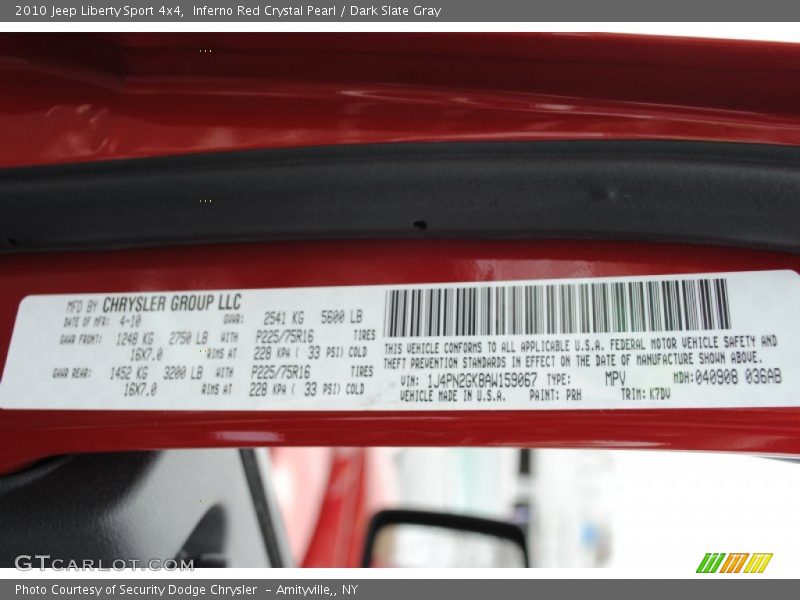 Inferno Red Crystal Pearl / Dark Slate Gray 2010 Jeep Liberty Sport 4x4
