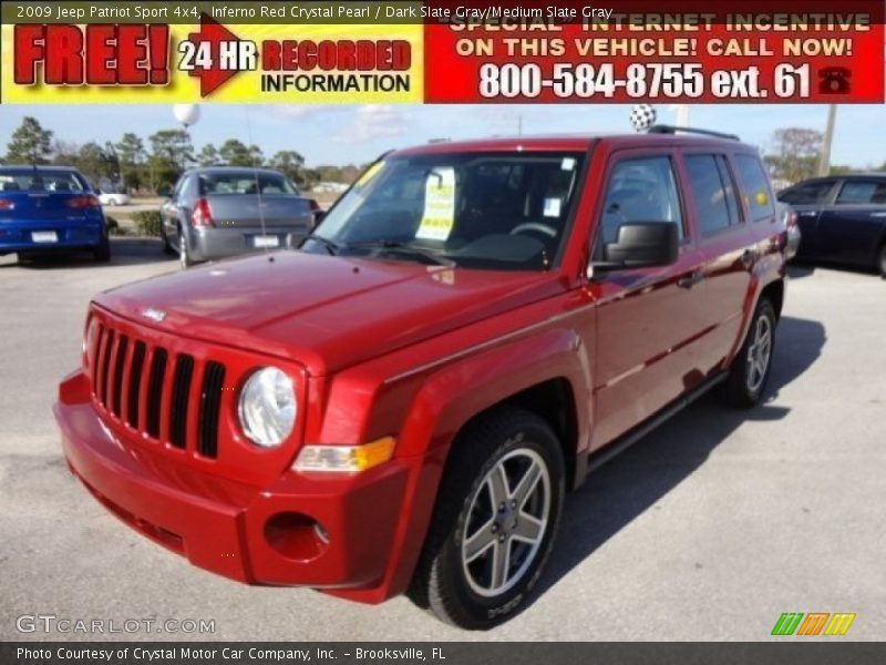 Inferno Red Crystal Pearl / Dark Slate Gray/Medium Slate Gray 2009 Jeep Patriot Sport 4x4