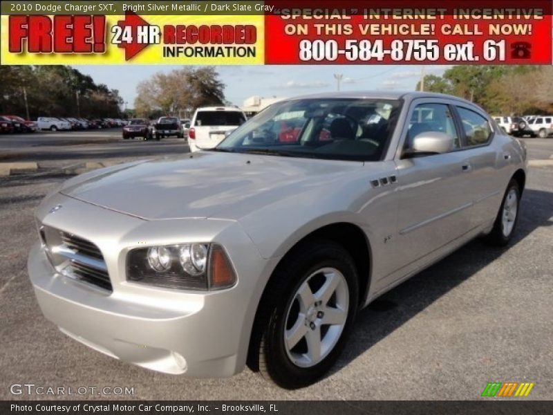 Bright Silver Metallic / Dark Slate Gray 2010 Dodge Charger SXT