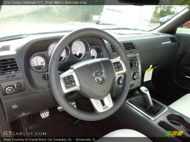 Bright White / Dark Slate Gray 2012 Dodge Challenger R/T