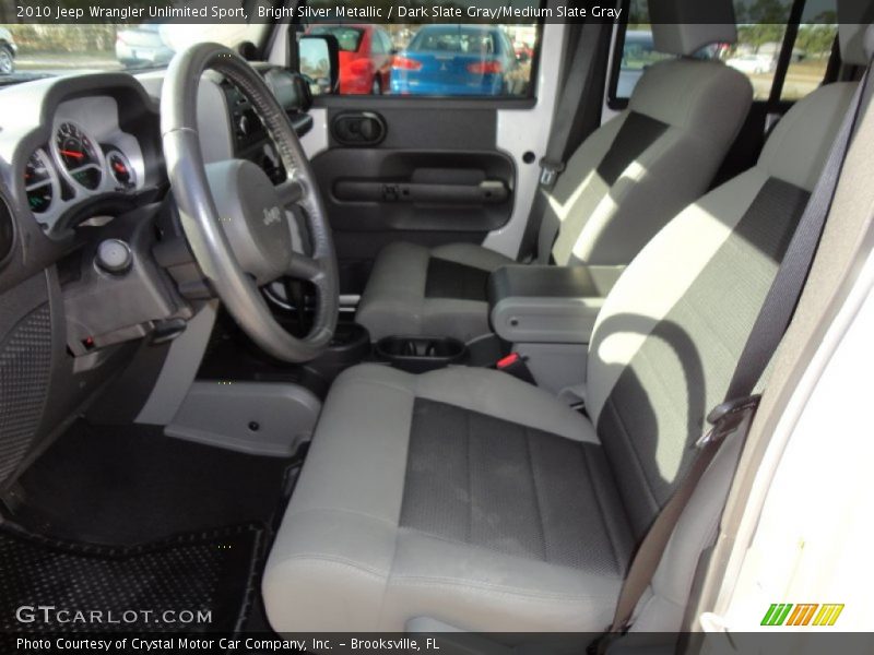 Bright Silver Metallic / Dark Slate Gray/Medium Slate Gray 2010 Jeep Wrangler Unlimited Sport