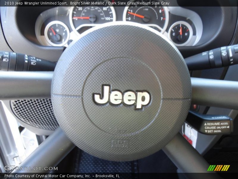 Bright Silver Metallic / Dark Slate Gray/Medium Slate Gray 2010 Jeep Wrangler Unlimited Sport