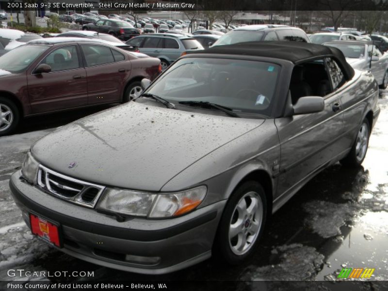 Steel Gray Metallic / Medium Gray 2001 Saab 9-3 SE Convertible