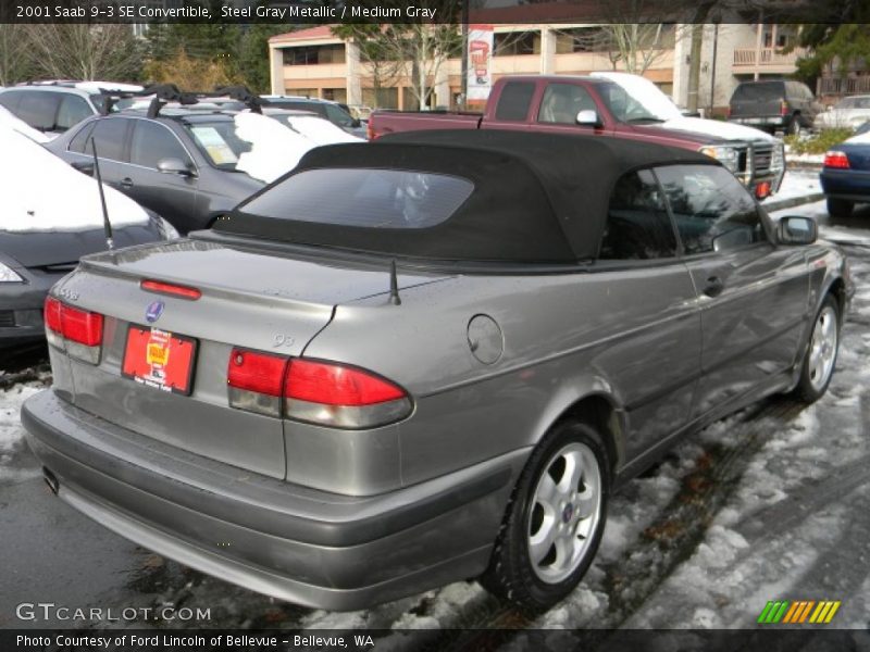 Steel Gray Metallic / Medium Gray 2001 Saab 9-3 SE Convertible