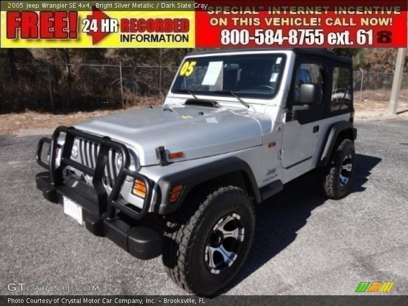 Bright Silver Metallic / Dark Slate Gray 2005 Jeep Wrangler SE 4x4