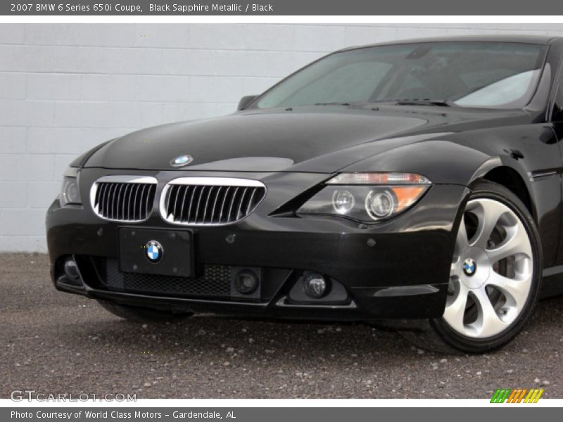 Black Sapphire Metallic / Black 2007 BMW 6 Series 650i Coupe