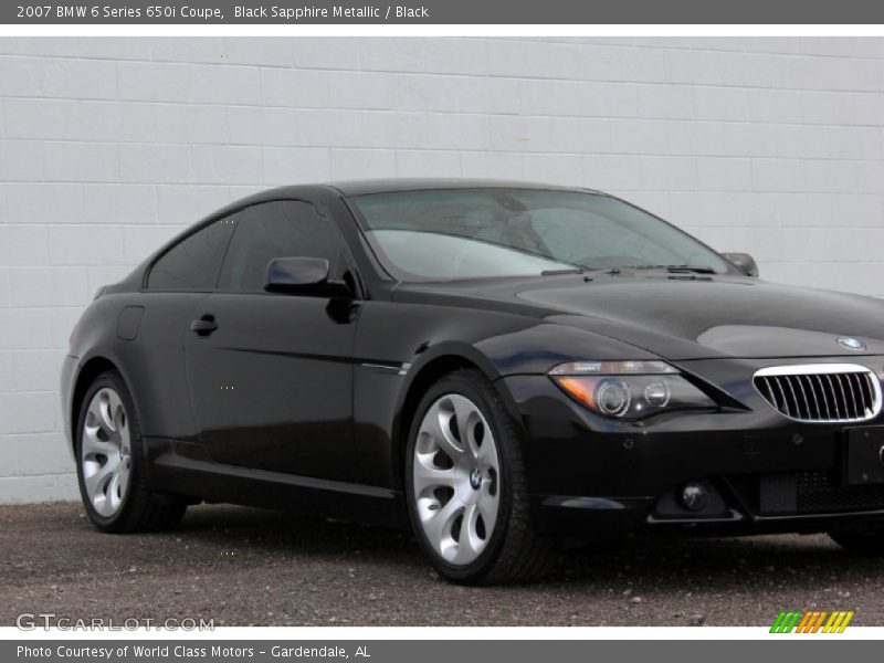 Black Sapphire Metallic / Black 2007 BMW 6 Series 650i Coupe