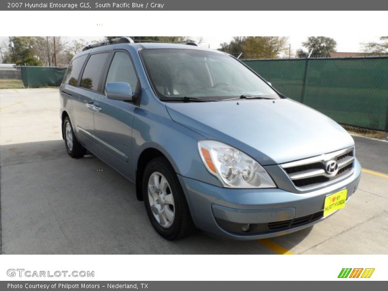 South Pacific Blue / Gray 2007 Hyundai Entourage GLS