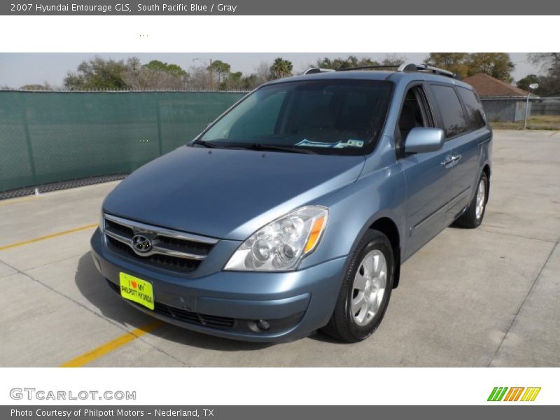 South Pacific Blue / Gray 2007 Hyundai Entourage GLS